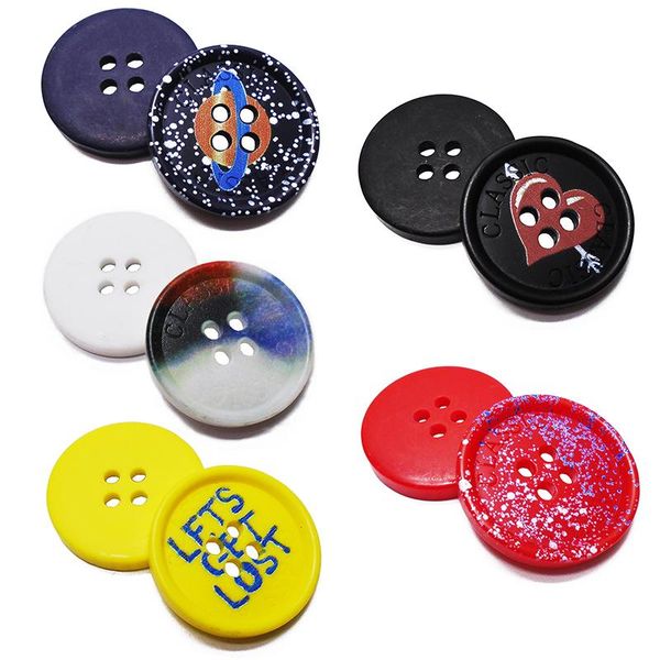 

button zieene 1000pcs er laser big painting resin buttons sewing scrapbooking craft for handmade overcoat 4 holes, Blike;white