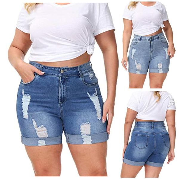 

women's jeans casual denim shorts frayed tassel ripped multicolor pants vintage high waist women summer #t1g, Blue