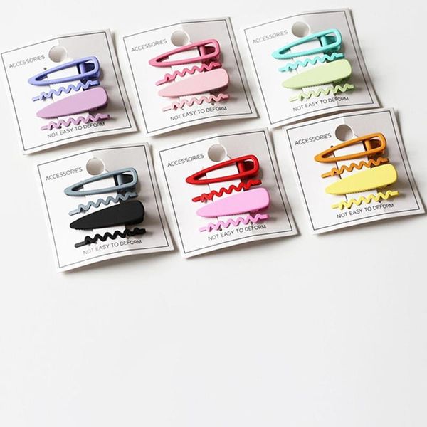 

hair accessories 4pcs/set colorful wave hairpin girl cute clips headdress candy color headwear fashion alloy barrettes, Slivery;white