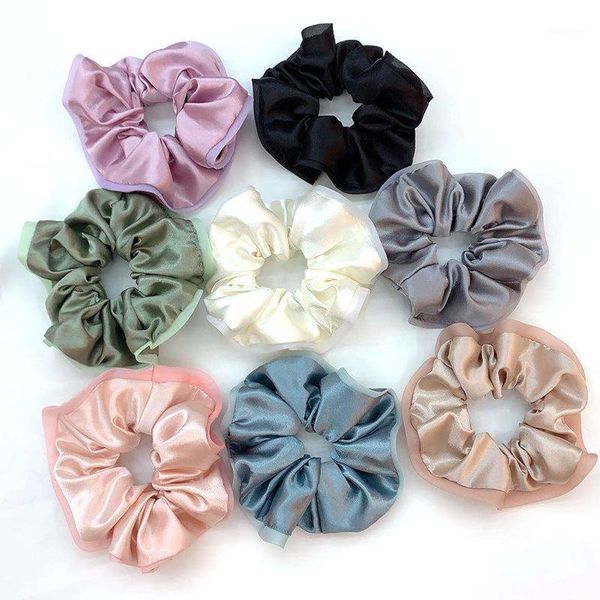 

fashion ins women silk scrunchies girl's hair bands ponytail holder accessories1