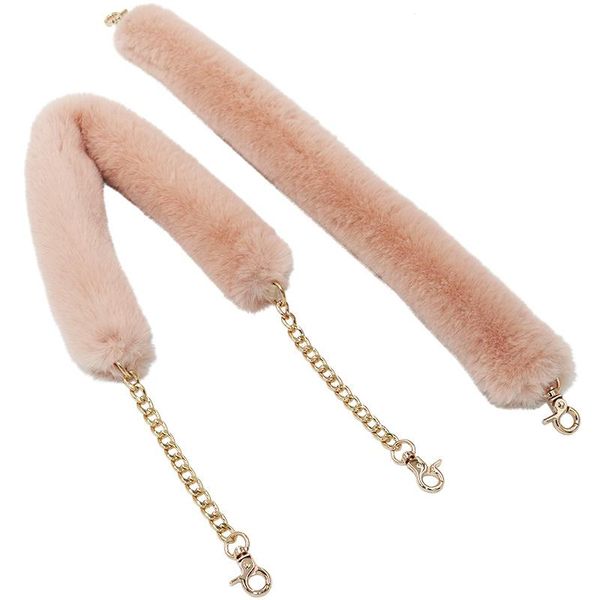 

belts imitated fur replacement bag strap faux handbag shoulder straps handle for women purse winter accessories r44, Black;brown