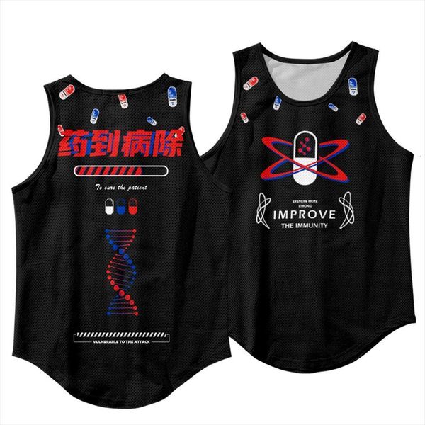 

mans round neck black print clothes mens gyms casual tank bodybuilding fitness sleeveless singlet vest, White;black