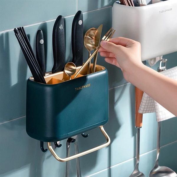 

wall-mounted multifunctional chopstick barrel case kitchen storage & organization
