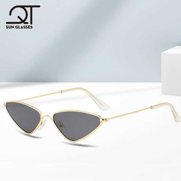 

trendy triangular sunglasses women's small frame ocean personalized cat's eye star glasses, White;black