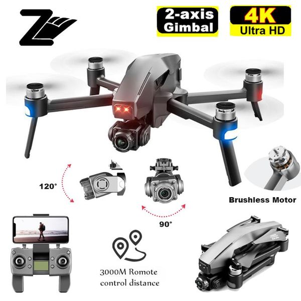 

drone with two-axis gimbal 4k professional camera 5g wifi fpv dron brushless motor 30mins distance 3km rc quadcopter drones