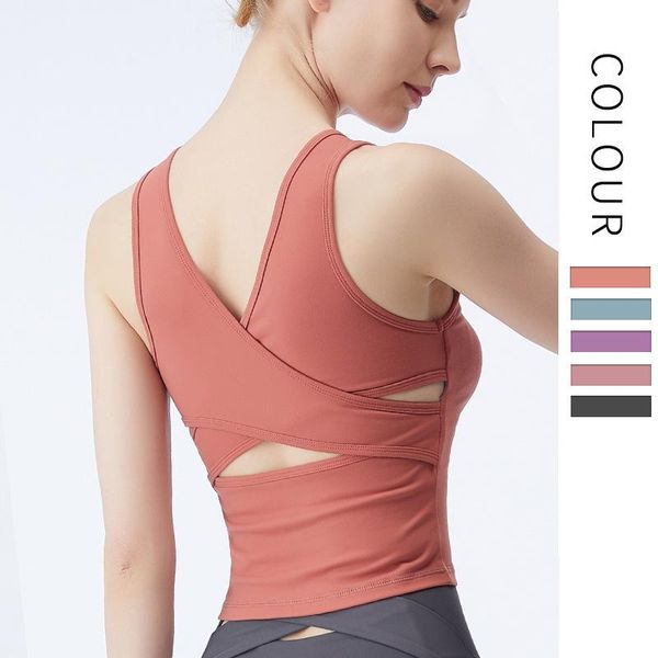 

women yoga sleeveless solid color casual crossover breathable running workout fitness underwear sportswear gym clothing, White;black
