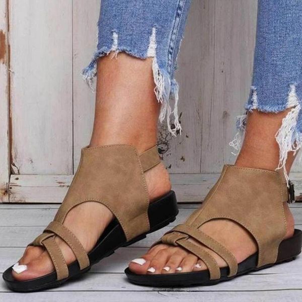 

summer casual shoes women sandals flat beach flop ladies for woman chaussures 35-43, Black