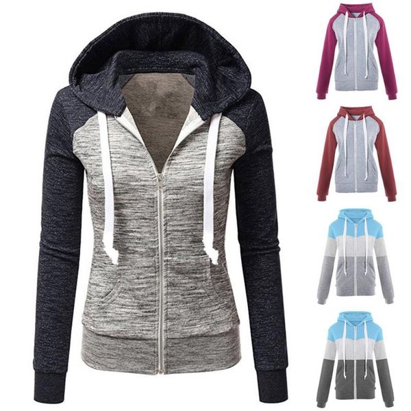

women's hoodies & sweatshirts jackets zipper warm fashion women long sleeve hoody jumper overcoat outwear female, Black