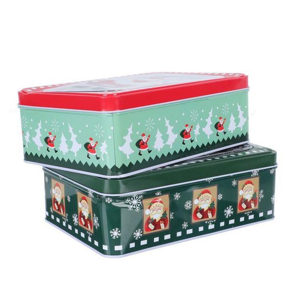 

gift wrap 2pcs candy packing boxes christmas iron biscuit storage containers