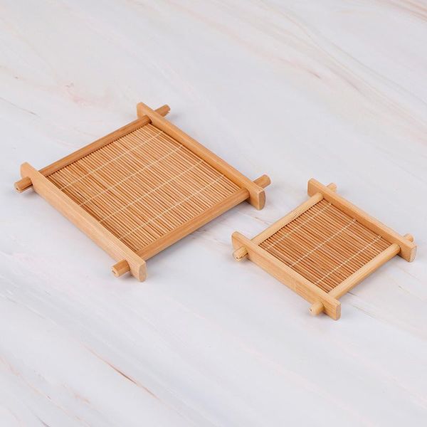 

mini handmade bamboo cup mat coffee cups drinks tea accessories table placemats kitchen product mug pads mats &