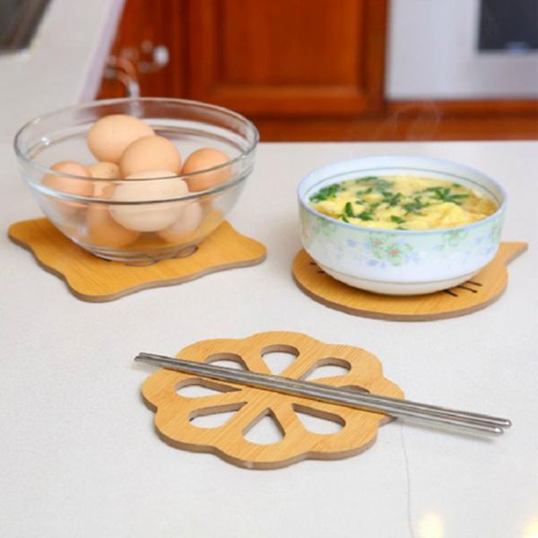 

mats & pads wooden cute shapes insulation heat table mat dining cup placemat decor