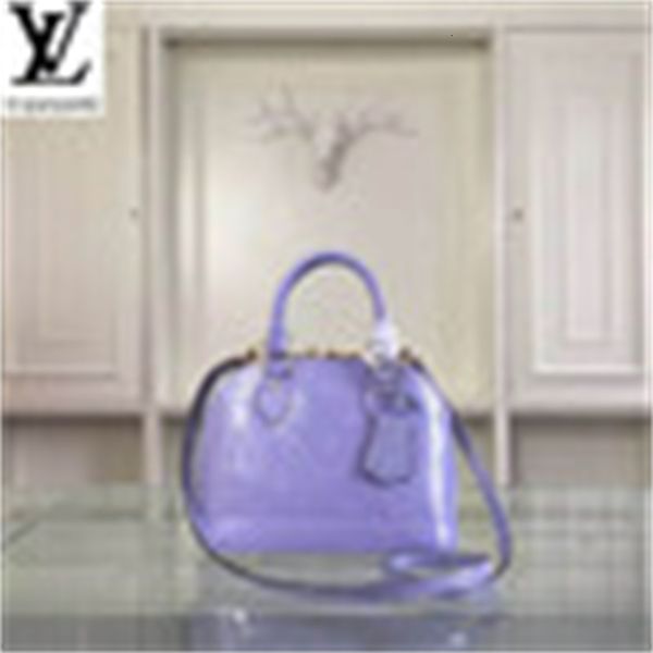 

shoulder brand handbags designer bag luxury r7xg totes 91585 trumpet lavender bags purple handles patent bags leather evening shell cros
