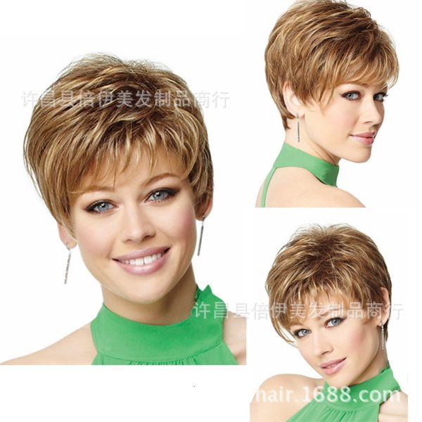 

bangs fluffy short diagonal hair wig lady 0091, Black