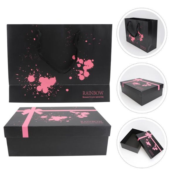 

set creative wedding present box banquet portable gift with handbag(black) wrap