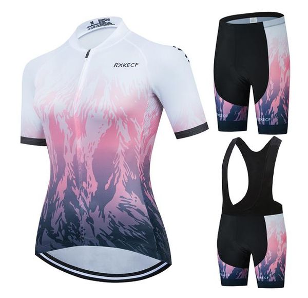 

racing sets women's cycling clothing 2021 pro team ropa ciclismo mujer short sleeve jersey set mtb bike uniforme maillot, Black;blue