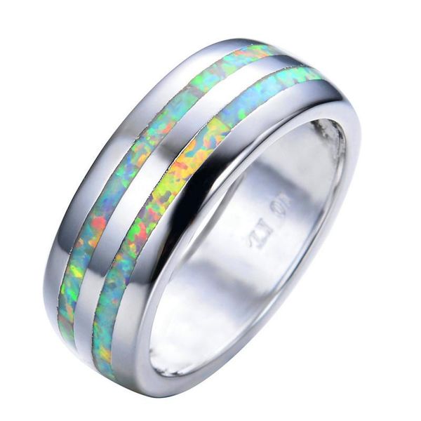 

wedding rings minimalist female geometric opal stone ring dainty silver color big for women trendy bridal white engagement, Slivery;golden