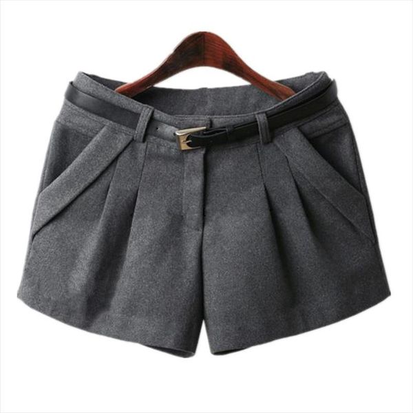 

autumn winter slim woolen mid women shorts waist fashion free, White;black