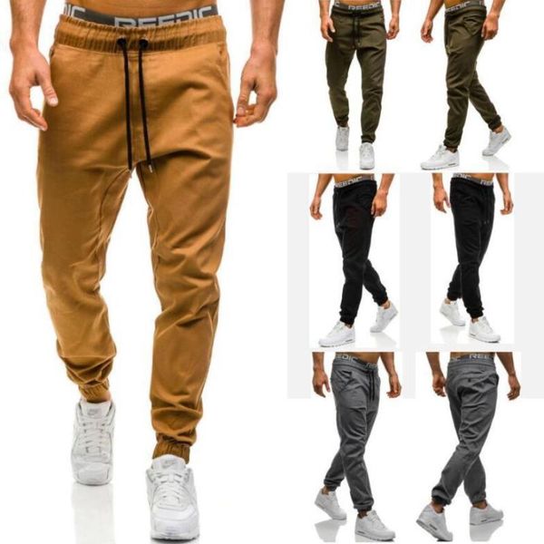 

men's casual tethered elastic sports baggy pants open crotch, Black