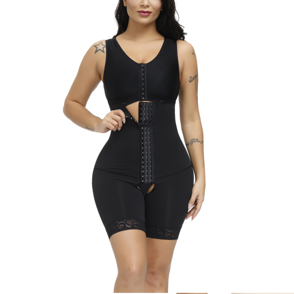 

women's shapers shapewear for women body shaper firm tummy control bulifter bodysuit plus size postpartum girdle latex sheath, Black;white