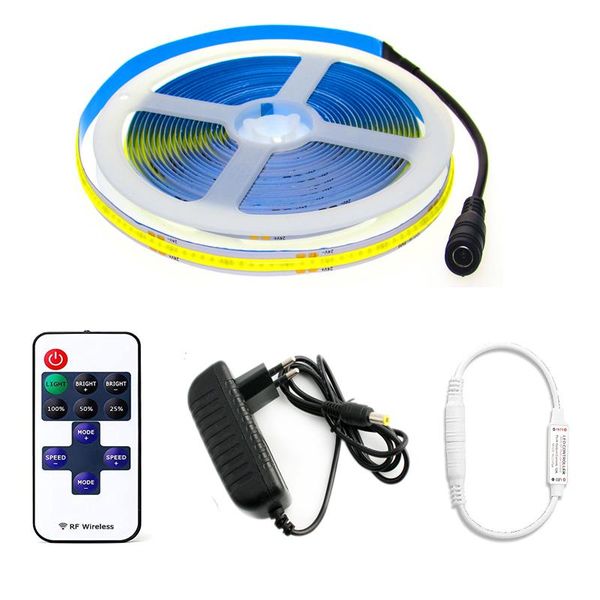 

strips cob led strip 12v 24v lighting 384 leds/m ra90 high density flexible soft lights for room bedroom home decor