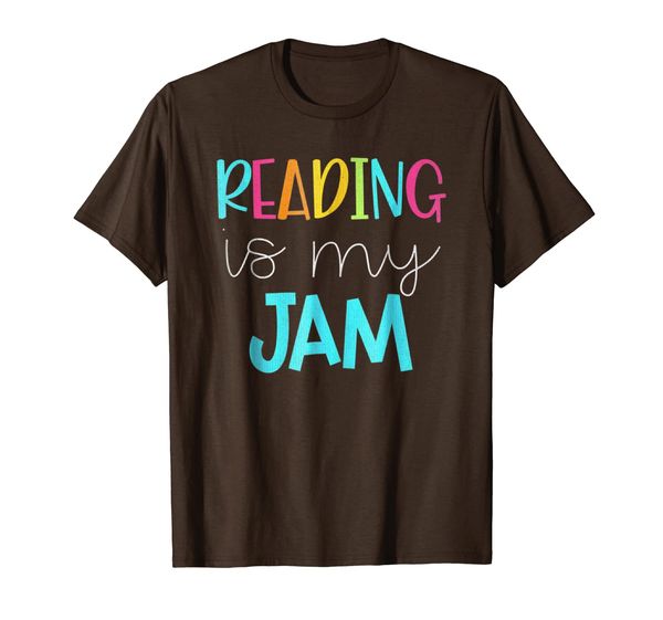 

reading is my jam - read teacher - ela teacher t-shirt, White;black