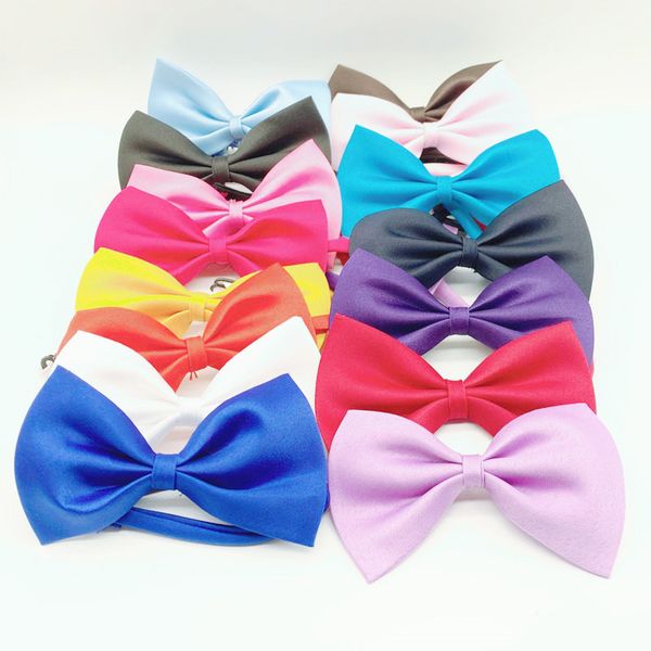 

pet cat dog apparel collar pure color bow ties adjustable neck strap grooming fashion accessories supplies