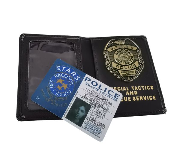 

resident evil 4 metal badges game character jill card folder / bag, Brown;gray