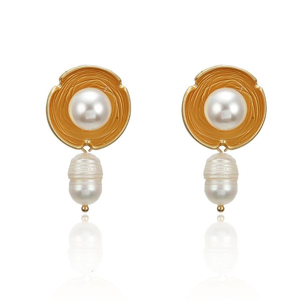

studs earrings korean jewelry fashion oval set imitation pearl women's straight, Golden;silver