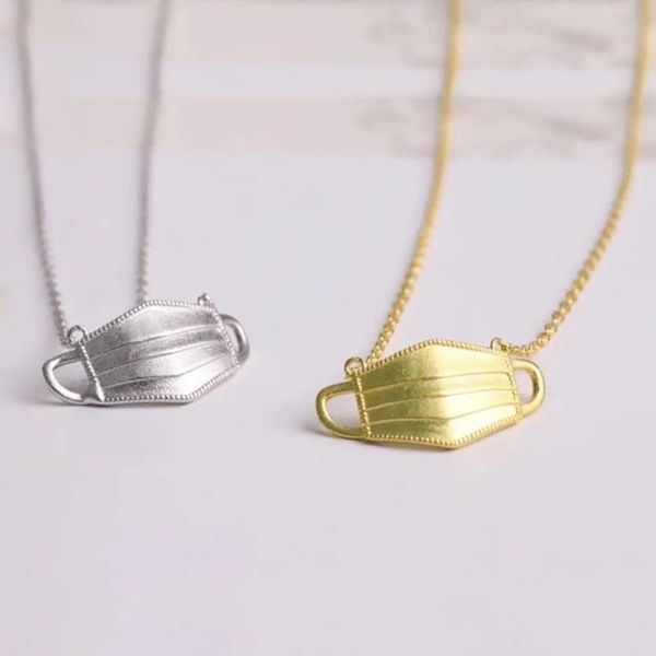 

pendant necklaces brand fashion jewelry women vintage gold color mask design lovely necklace party fine quality white cute unique, Silver