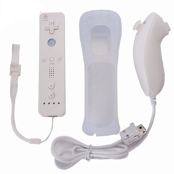 

game controllers & joysticks for wireless remote controller + nunchuck with silicone case accessories motion sensing fu