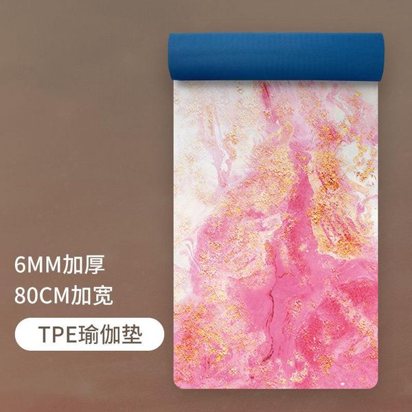 

yoga mats two-color tpe suede printed mat non-slip wider thicker for beginners custom