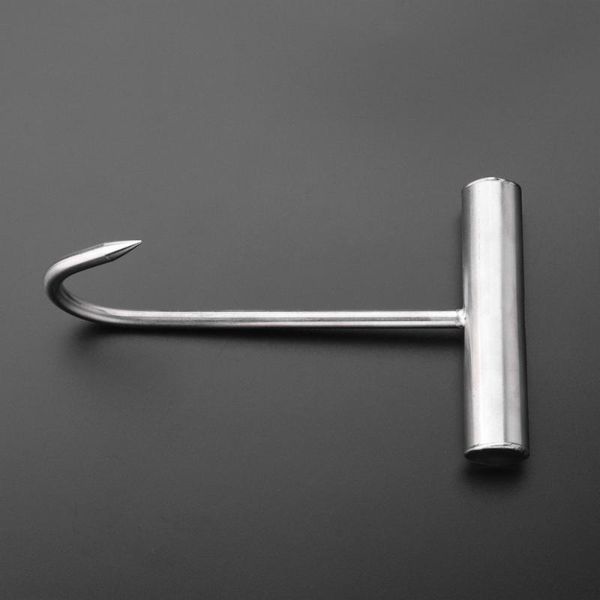 

stainless steel hook practical pork roasted t-hook useful beaf chicken kitchen tool for home shop (20cm) hooks & rails