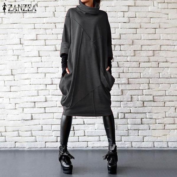 

women's hoodies & sweatshirts 2022 fashion solid sweatshirt vestidos autumn long sleeve pullover female turtleneck robe femme plus si, Black