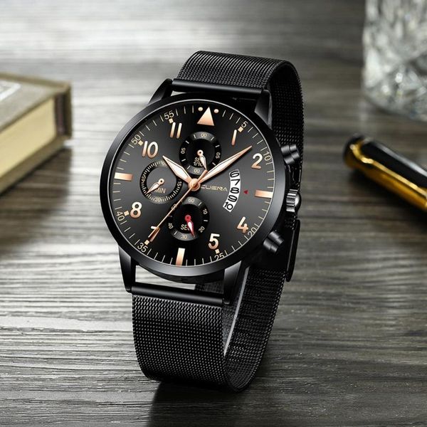 

wristwatches men's fashion busine sport stainless steel date watch simple quartz analog wrist men watches montre homme grande marque, Slivery;brown