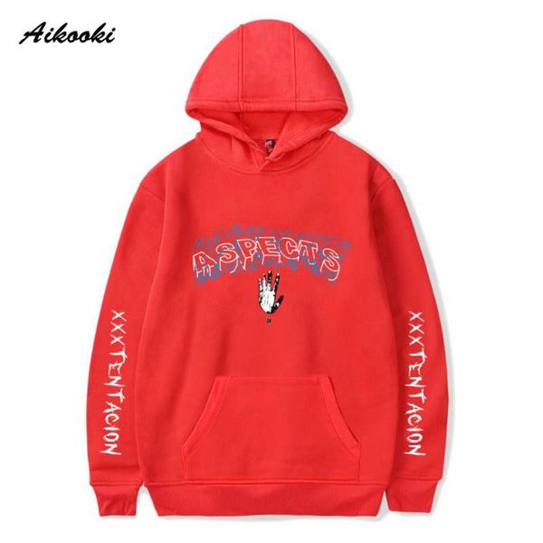 

men's hoodies & sweatshirts xxxtentacion men women fashion print hip hop hooded pullover rapper hoodie coats, Black