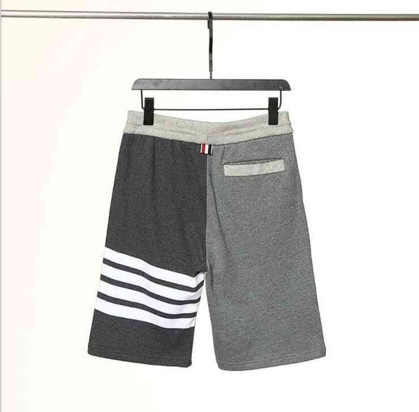 

shorts men's summer color pure cotton woven contrasting four bars casual pants sweatpants br0x, White;black
