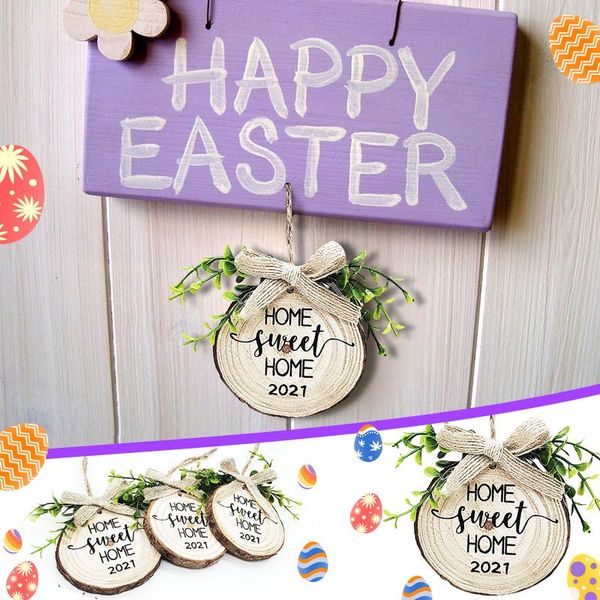

home sweet pendant leaves accessories wooden crafts diy door decorations small hanging party decorative objects & figurines