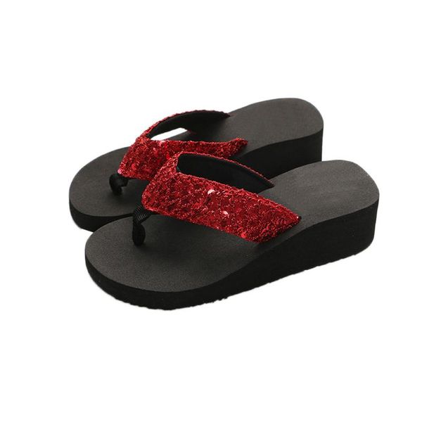 

slippers sagace flip flops sandals for women eva beach shoes summer sequins anti-slip slipper indoor & outdoor flip-flops, Black