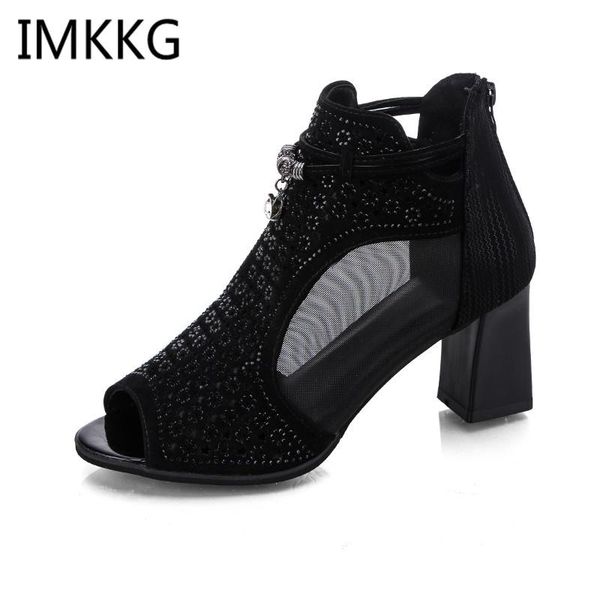 

women high heels platform thick heel wedges shoes women's summer shoe gladiator clear sandalias a00033 sandals, Black