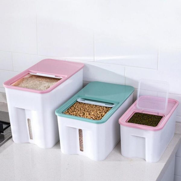 

80% s kitchen rice storage box grain cereal dispenser moisture proof container bottles & jars