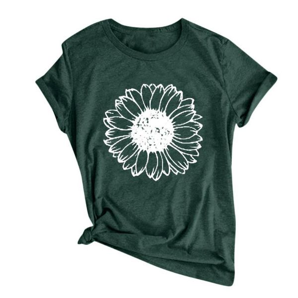 

women t-shirts casual printing flowers short sleeves 2021 o-neck loose t-shirt harajuku camiseta mujer female women's oydh, Black