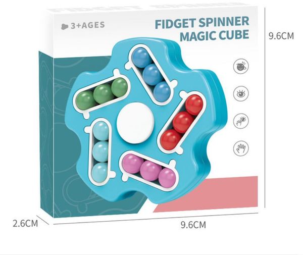

finger barker ball new puzzle decompression double-sided cube fingertip rainbow rotating hamburger magic bean orange