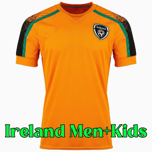 

21 22 ireland soccer jersey 2021 2022 ireland away orange football shirt men and kids kits, Black;yellow
