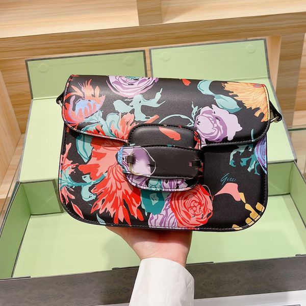 

women shoulder bags messenger bag patchwork color horse clasp handbag genuine leather interior zipper hasp floral pattern