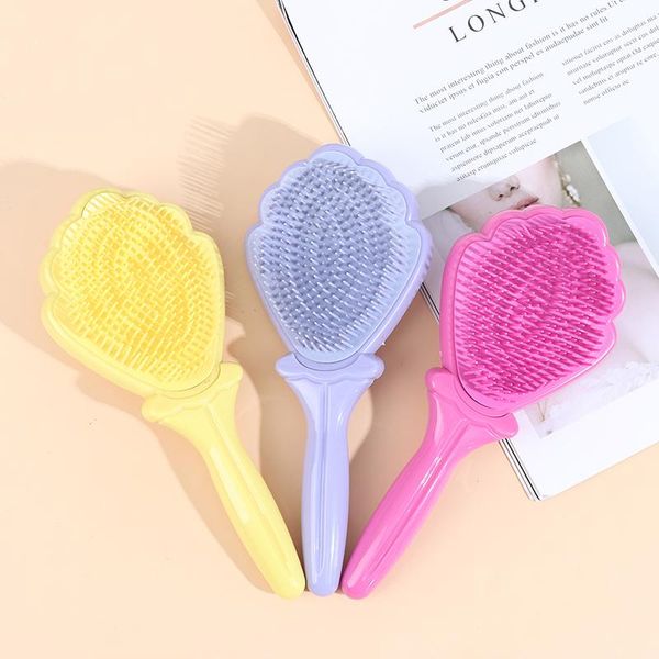

hair brushes color shell comb massage cute girl long anti-knot brush, Silver