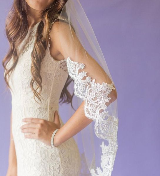 

bridal veils short wedding elbow length veil sequined lace, Black