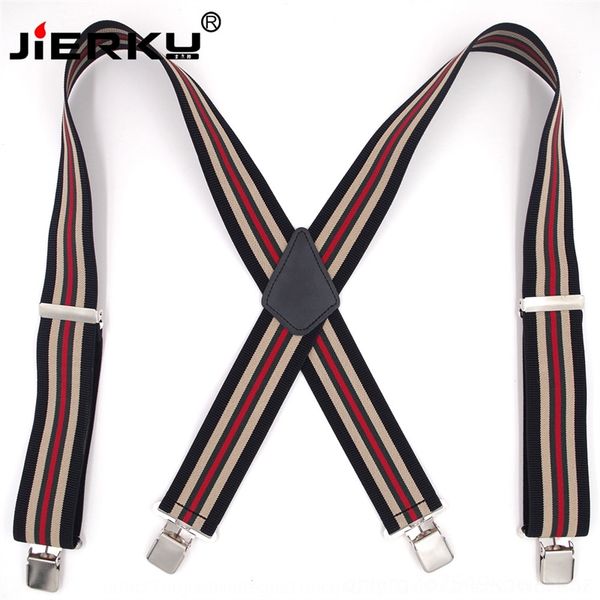 

tic 4 stripe men's 5cm suspenders elastic 4 clip stripe men's strap 5cm belt beltelastic strap clip, Black;white