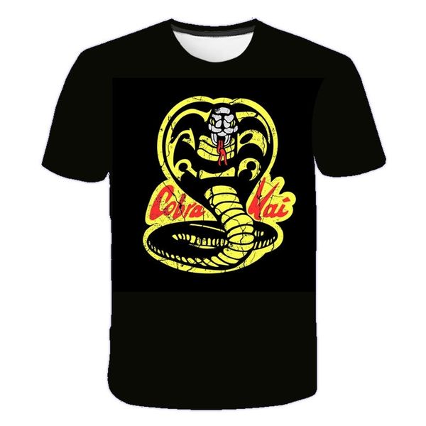

2021 summer fashion cobra street trend short t men's 3d t-shirt, White;black