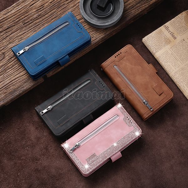 

wallet phone cases for iphone 12 mini 11 pro x xr xs max 7 8 samsung galaxy s21 s20 ultra s10 s9 plus multi function 9 card slots zipper fli