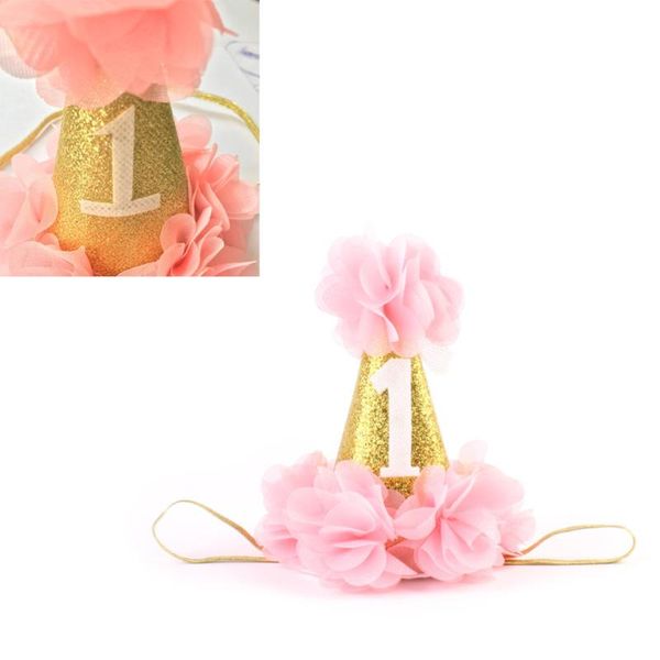 

party hats baby girl first birthday hat hairband cone shaped crown headband )